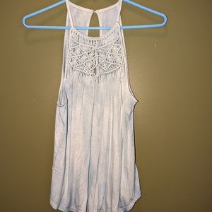 ❤️Light blue crochet tank top